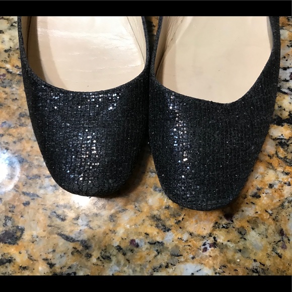 Jimmy Choo Finlay Square-Toe Glitter Flat sz40.5